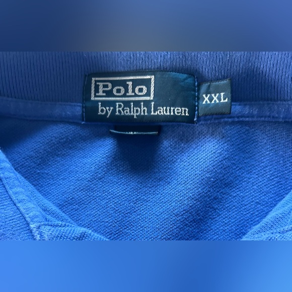 Polo Ralph Lauren Solid Blue Mens Green Pony Short Sleeve Polo Shirt XXL - Picture 4 of 6